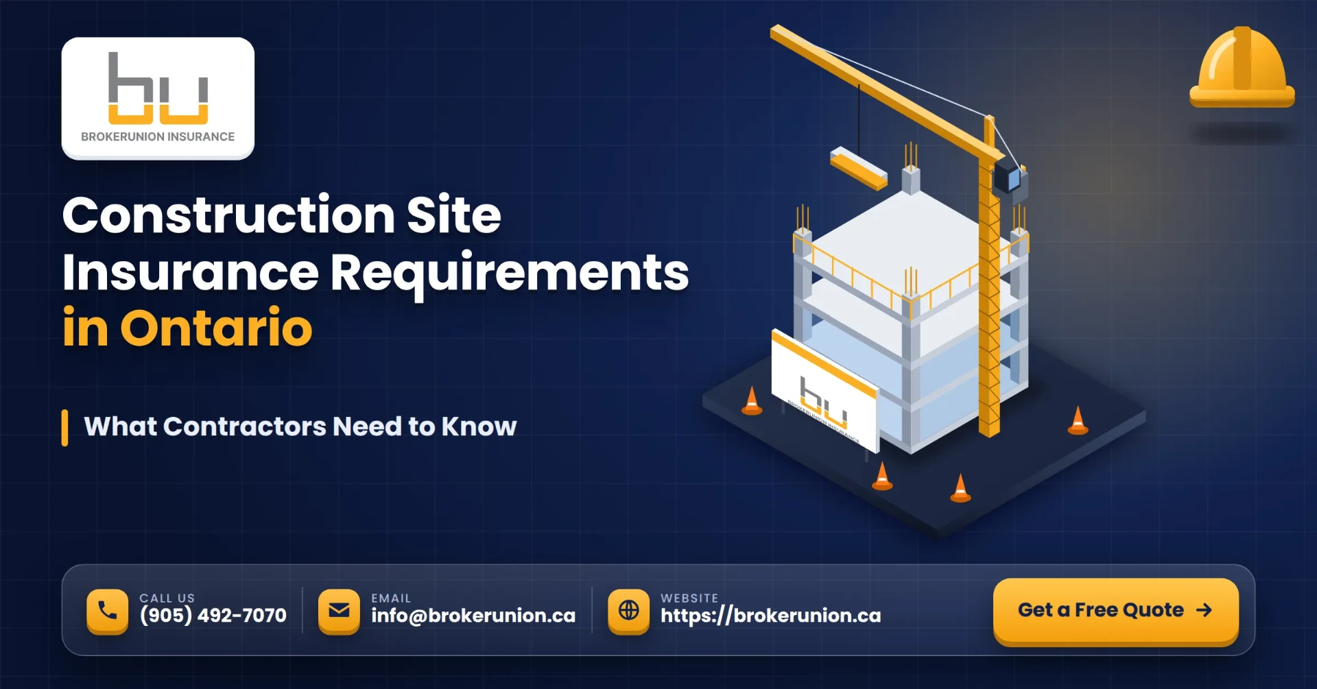 Construction site insurance requirements in Ontario - BrokerUnion Insurance construction site illustration