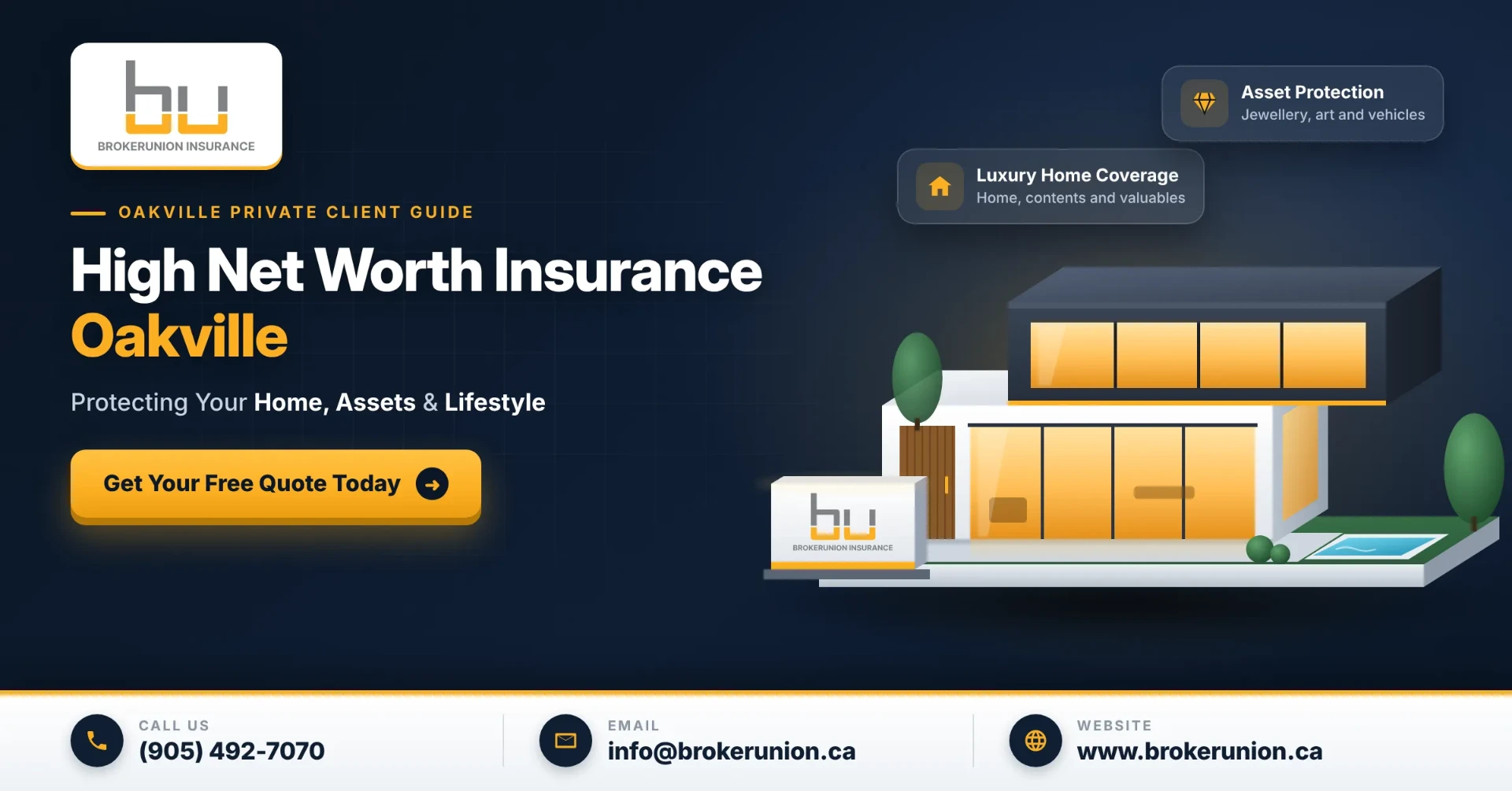 High net worth insurance in Oakville from BrokerUnion Insurance